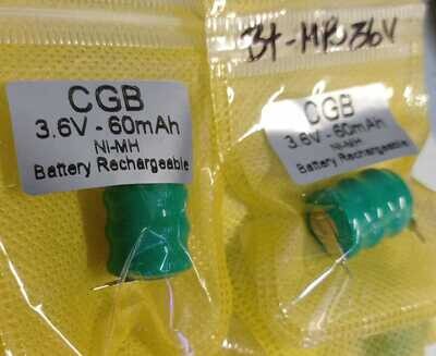 PILAS - BATERIA CGB 3.6Vdc - 60 mA RECARGABLE PARA TARJETA MAQUINA DE JUEGO