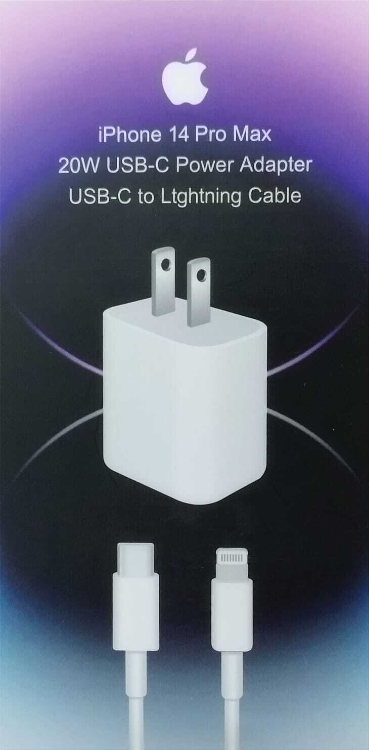 CARGADOR DE iPHONE 14 PRO MAX 20W USB