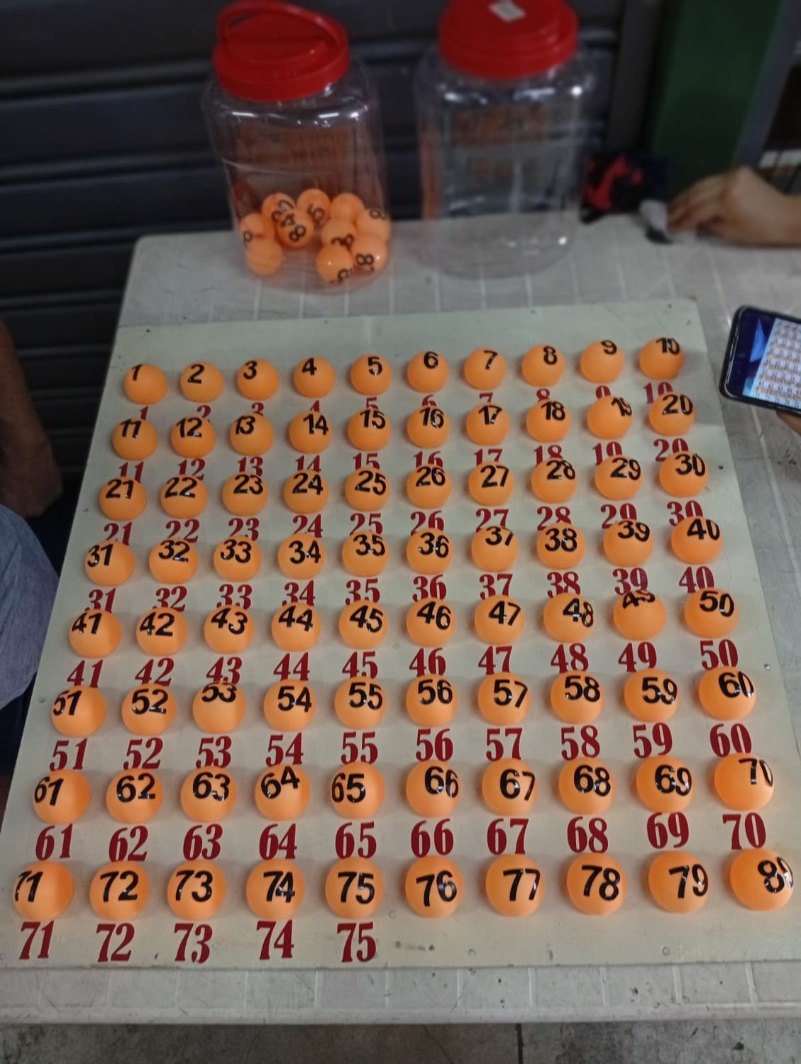 TABLERO BINGO NUMERADO
