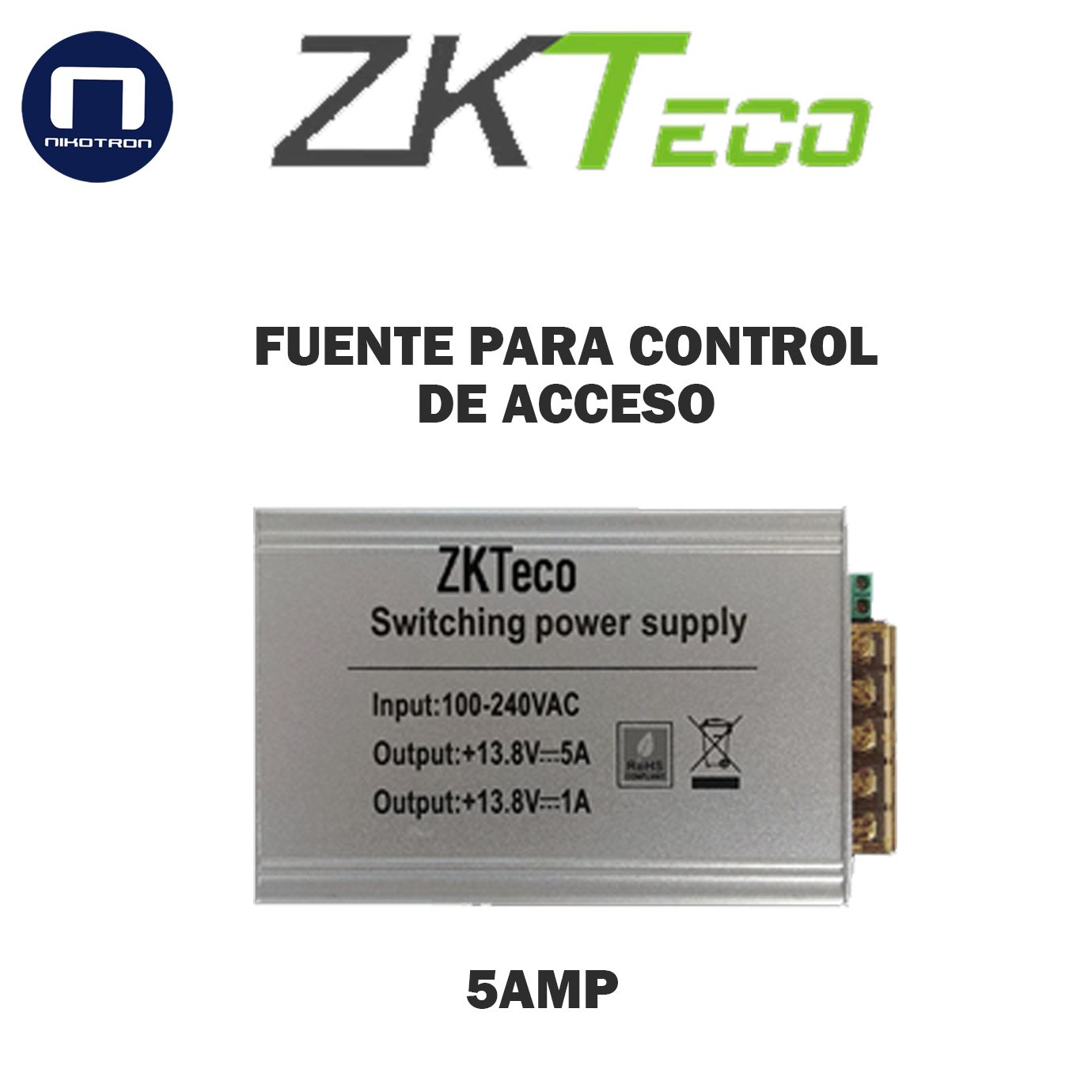 FUENTE PARA CONTROL DE ACCESO 5AMP+1AM CONTINUOS