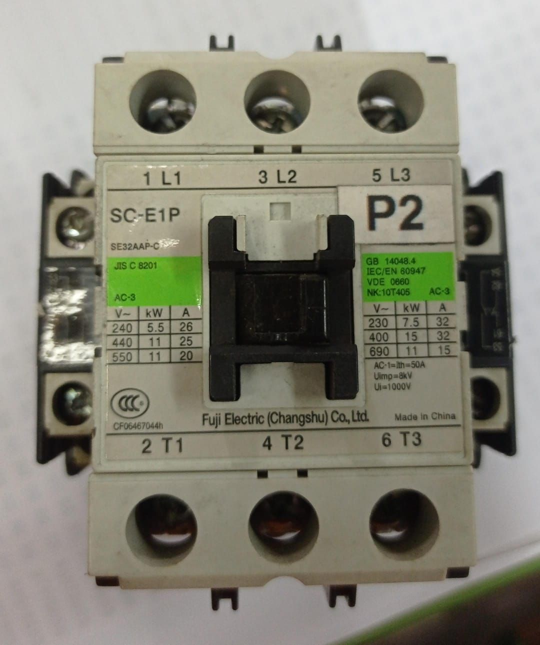 SC-E1P CONTACTOR FUJI ELECTRIC 110-120 VAC