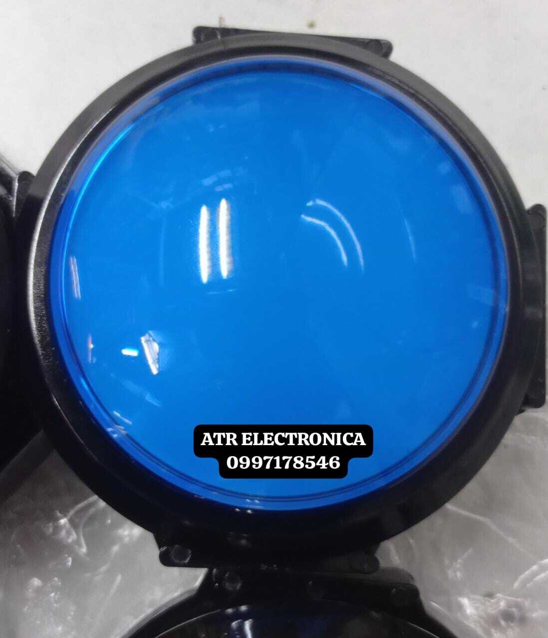 PULSADOR REDONDO 10 CM AZUL MAQUINA JUEGOS