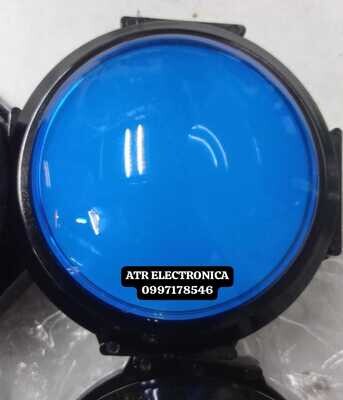 PULSADOR REDONDO 10 CM AZUL MAQUINA JUEGOS