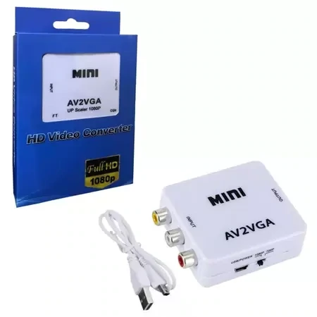 AV2VGA MINI CONVERTIDOR DE AUDIO Y VIDEO AV RCA A VGA