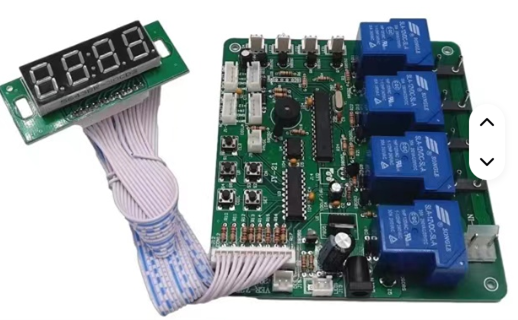 Temporizador Multicanal con Botones para Lavadora de Autos