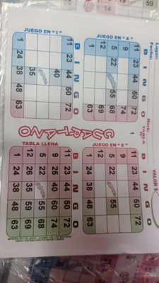 BINGO CUARTAZO 100 UNIDADES
