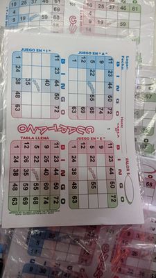 BINGO CUARTAZO 100 UNIDADES