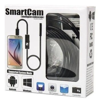 Camara Endoscopica USB 1M con Luz LED | Boroscopio para Celular y PC