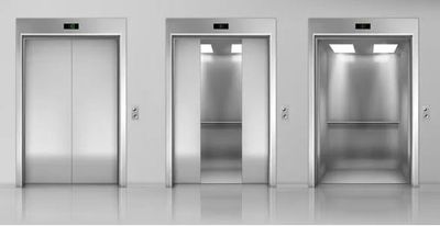 HOJA PUERTA  ASCENSOR APERTURA 80 CM ALTO 211.5 CM / ANCHO 42.5 CM.  ACERO INOX