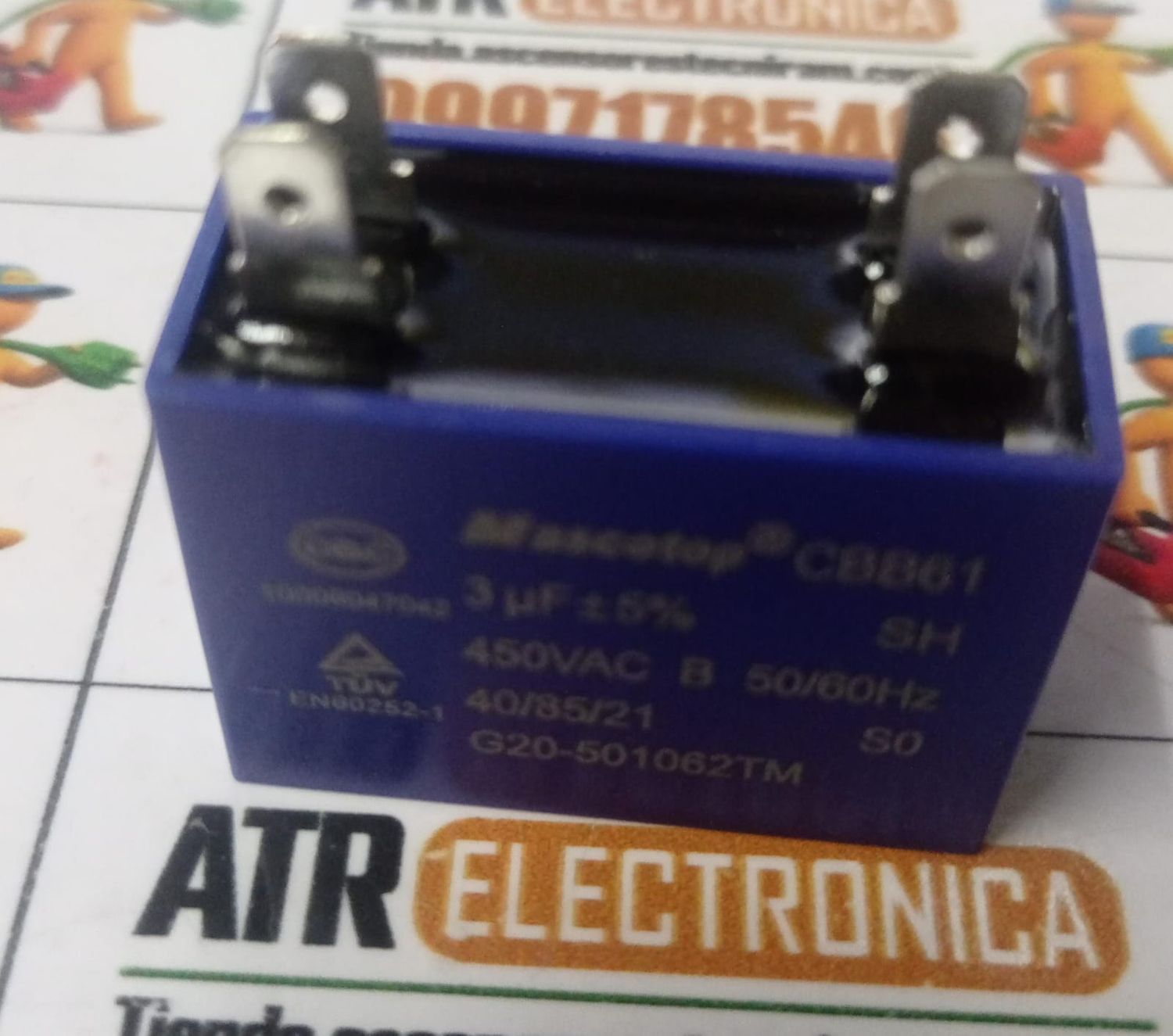 CAPACITOR 3 UF - 450 VAC.  CBB61