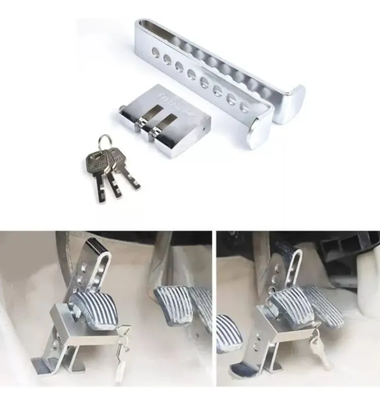 BLOQUEADOR TRABA PEDAL AUTO ANTIRROBO SEGURIDAD + CANDADO