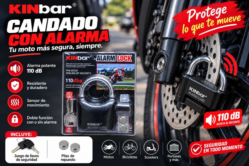 CANDADO CON ALARMA  PARA MOTO