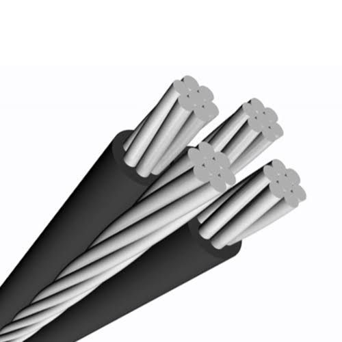 Cable CUADRÚPLE # 2 de 4 patas (3 líneas  recubiertas y 1 linea desnuda)