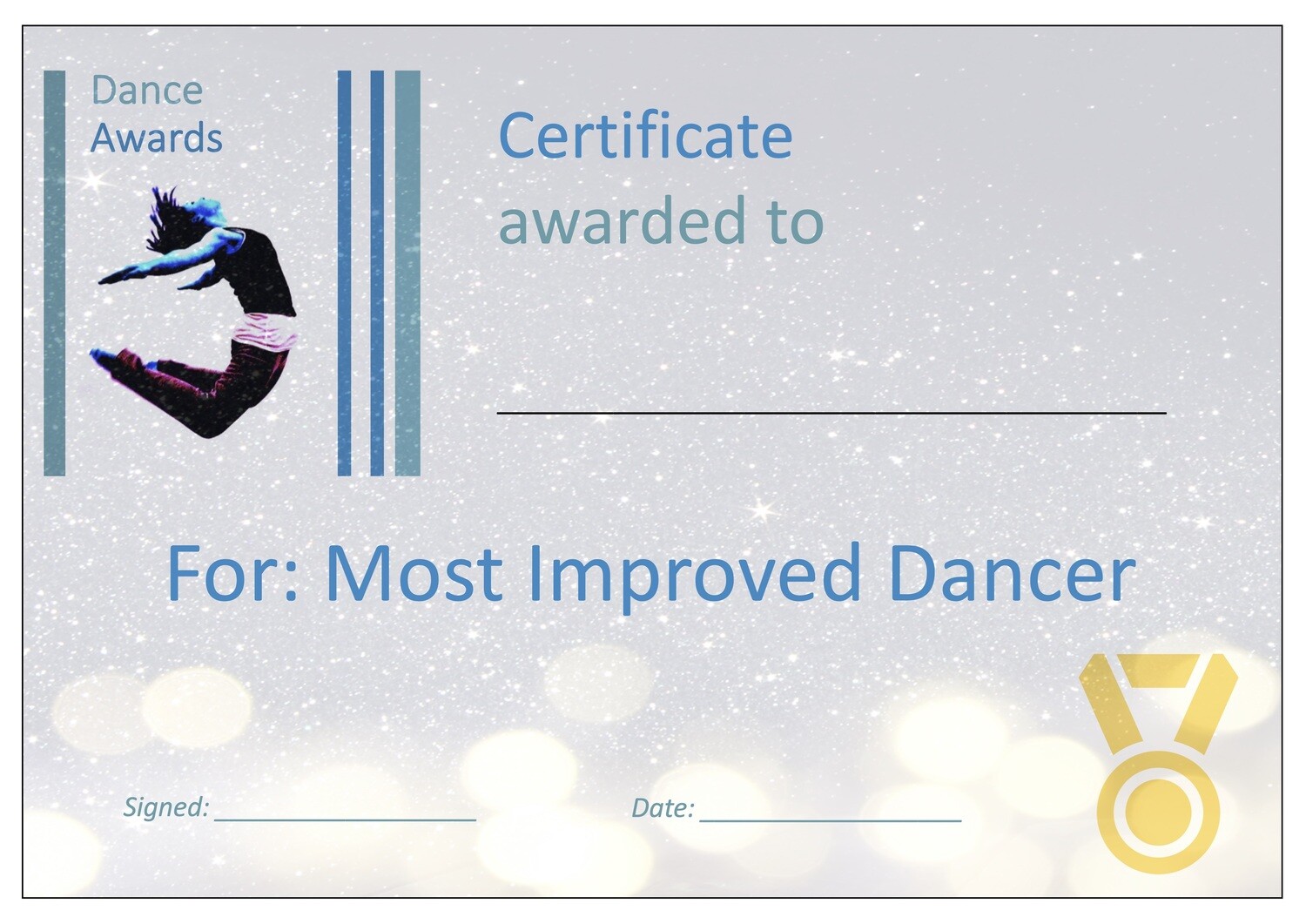 Dance Certificates Dance Certificates