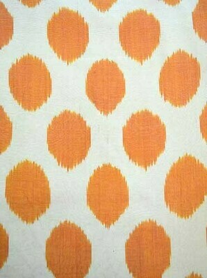Orange polkadot ikat fabric