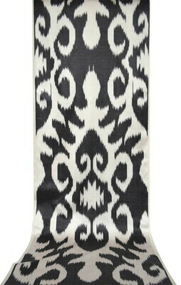 Black and white ikat fabric