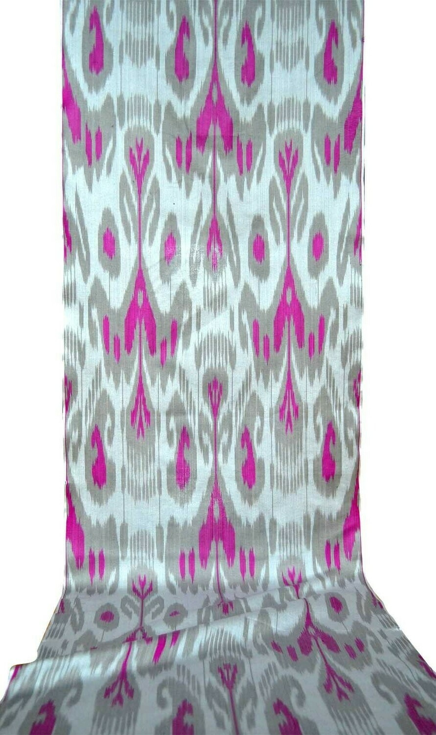 &quot;Silver gray&quot; handwoven ikat fabric