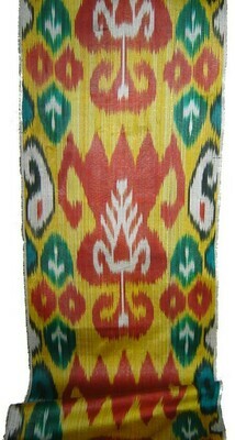 "Saffron and Tulips" ikat adras fabric