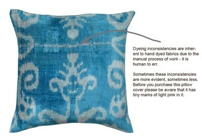 "Peace and love" square 16" (41cm) ikat velvet pillow cover