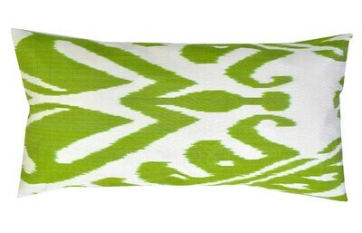 "Lemongrass" lumbar ikat pillow cover
