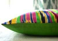 "Neon city lights" lumbar ikat print pillow cover