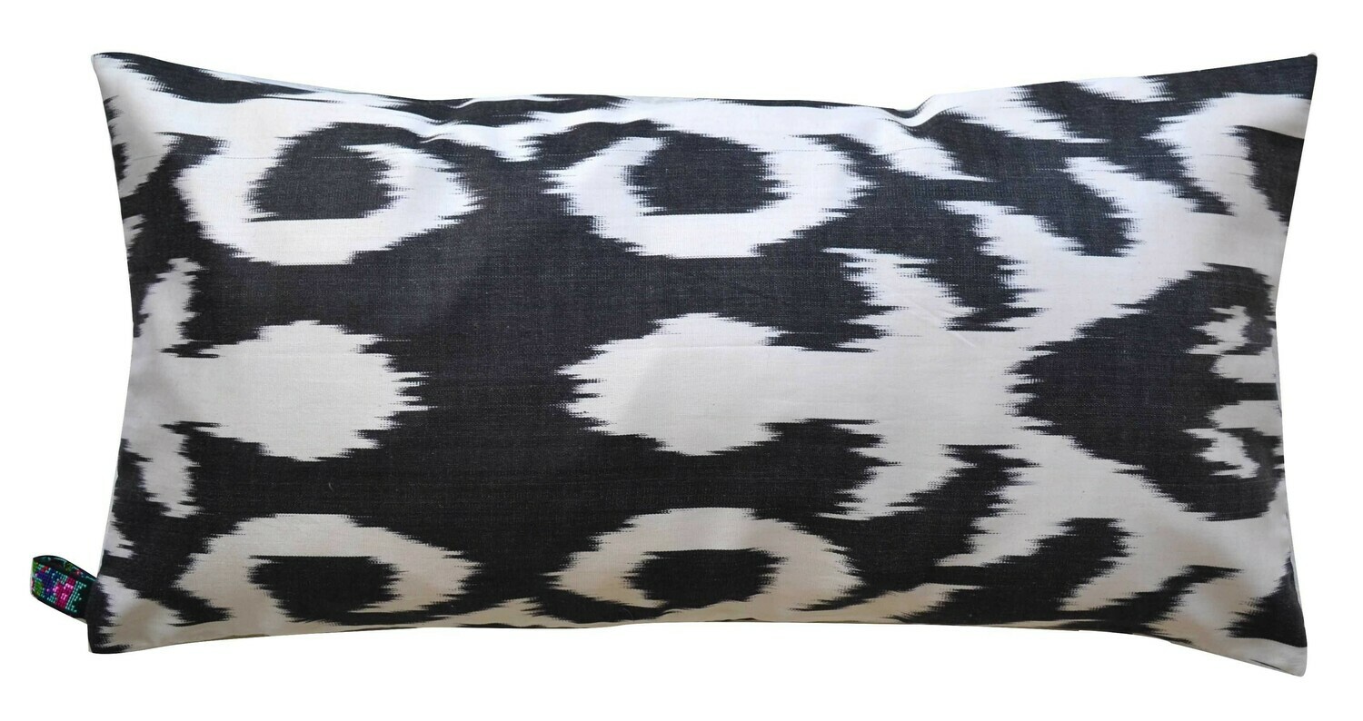 &quot;Black + White Mixup&quot; lumbar pillow cover