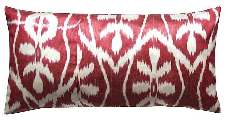 &quot;Marsala&quot; lumbar ikat pillow cover