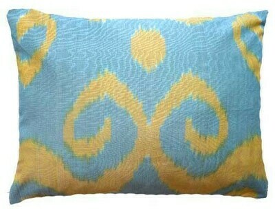 "Yellow swirl" boudoir ikat pillow cover