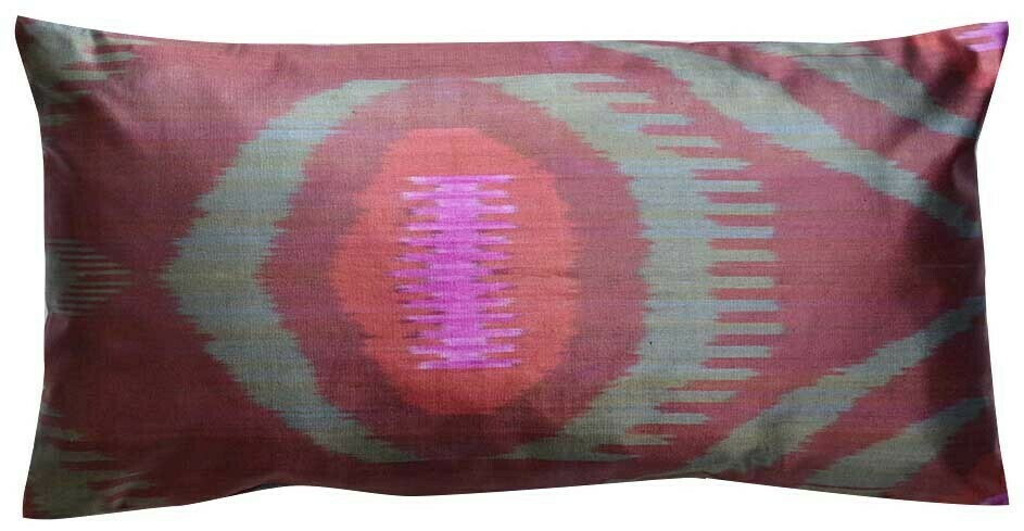 &quot;Sunset in Marsala&quot; ikat pillow cover