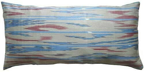 &quot;Water ripples&quot; lumbar ikat pillow cover