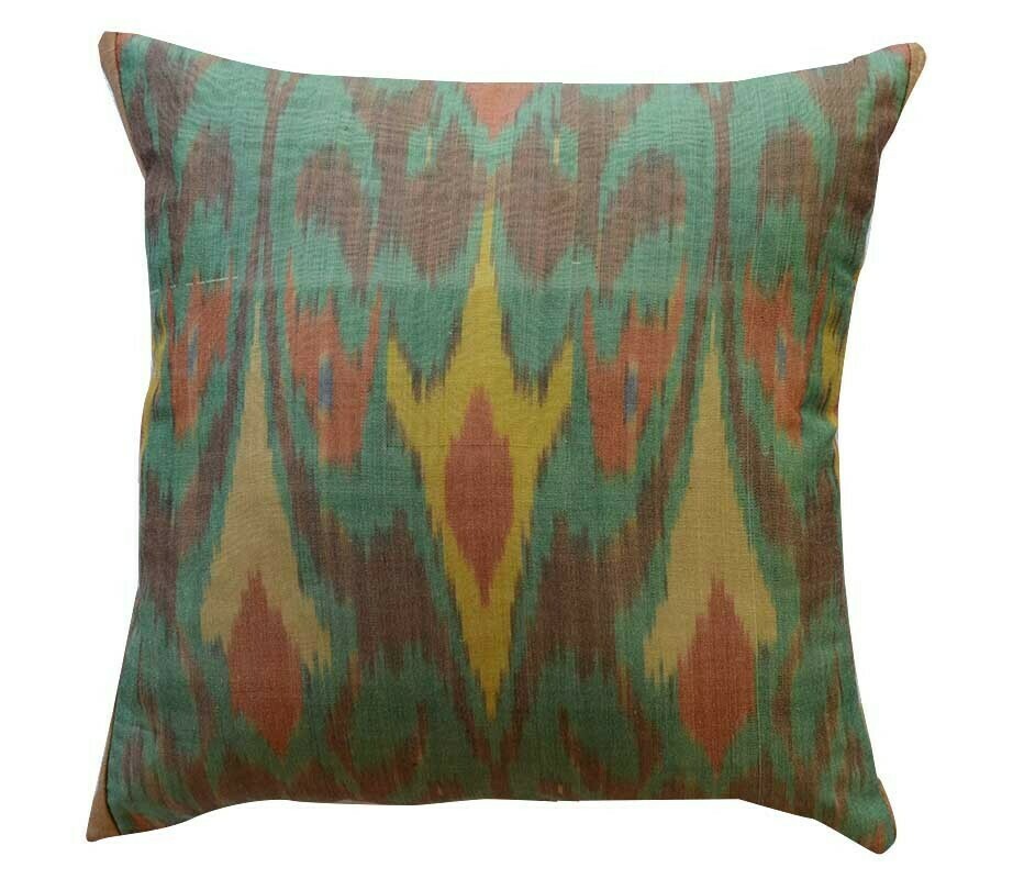&quot;Vodiy&quot; square ikat pillow cover