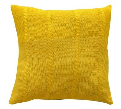 "Sun energy"  ikat / yellow handknit pillow cover