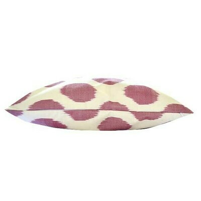 Purple and white polkadot ikat pillow cover