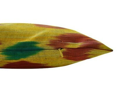 "Saffron and tulips" lumbar ikat pillow cover