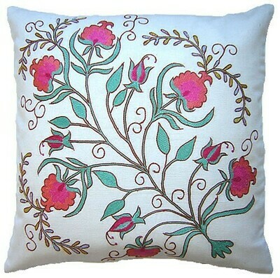 "Bloom" suzani hand embroidered pillow cover