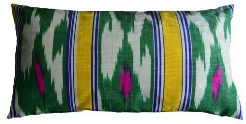 &quot;Mojito&quot; ikat lumbar pillow cover