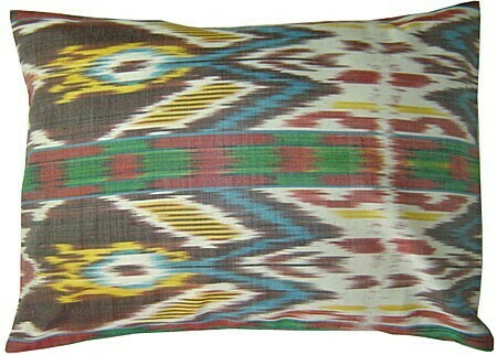 &quot;Ikat flames&quot; boudoir ikat pillow cover