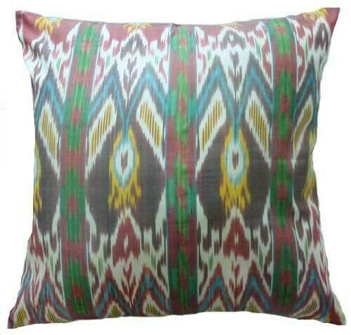 &quot;Ikat flames&quot; euro size ikat pillow cover