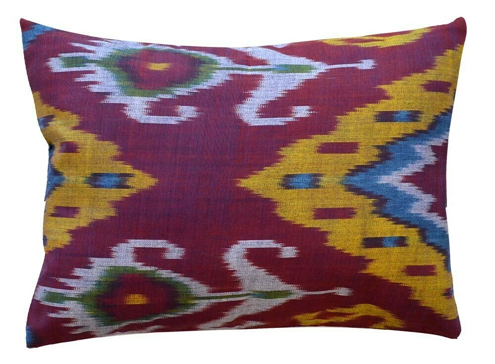 Bordeau boudoir size ikat pillow cover