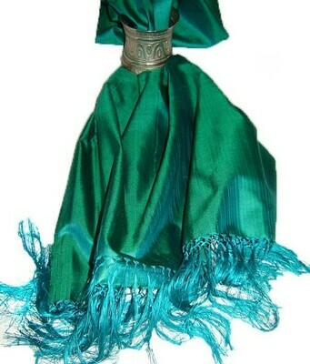 Emerald green silk scarf