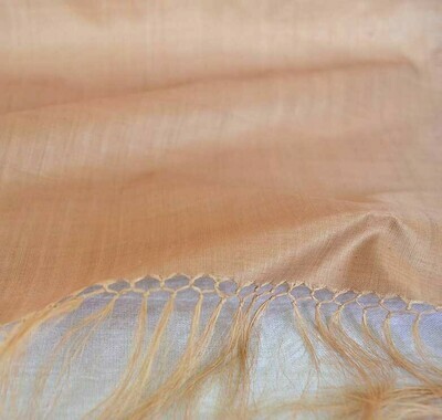 Camel color solid silk scarf