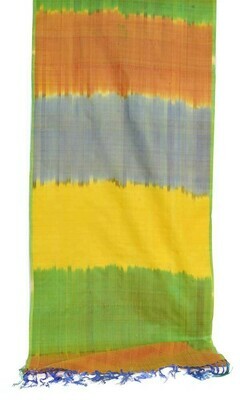 "Rainbow" silk ikat scarf