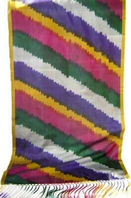 "Ikat Stripes Due" silk ikat scarf