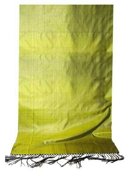 Lime color solid silk scarf