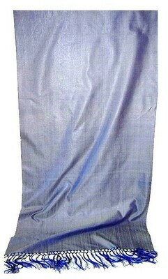 Blue silk scarf with a changeable moire