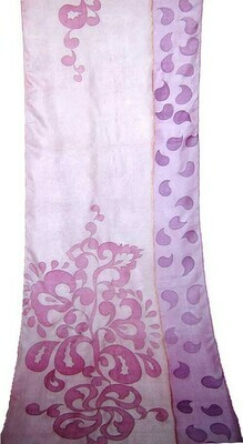 "Mysterious" plum silk batik scarf