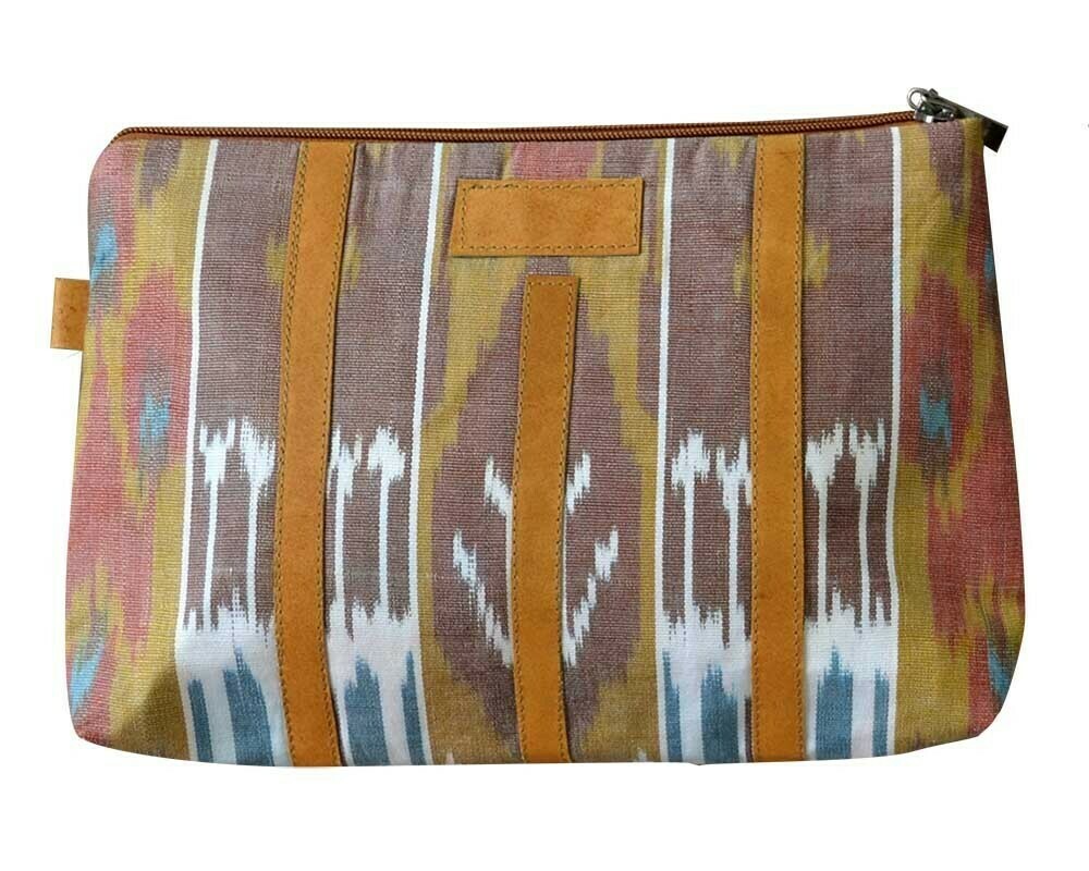 &quot;Earth song&quot; silk ikat clutch