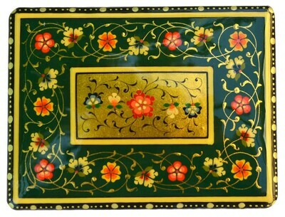 Mulberry green hand painted jewelry box