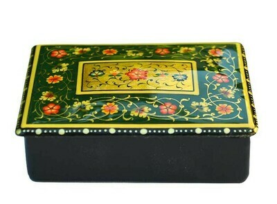 Mulberry green hand painted jewelry box