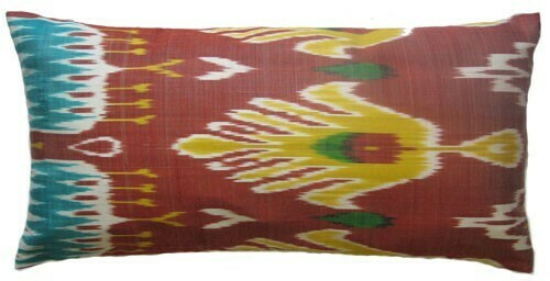 &quot;Ikat the Flourishing&quot; lumbar ikat pillow cover